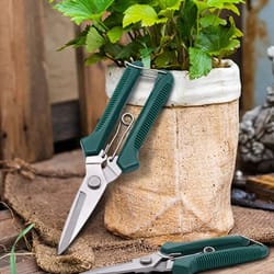 stainless steel straight head pruning shears – ergonomic non-slip garden clippers for bonsai & plants