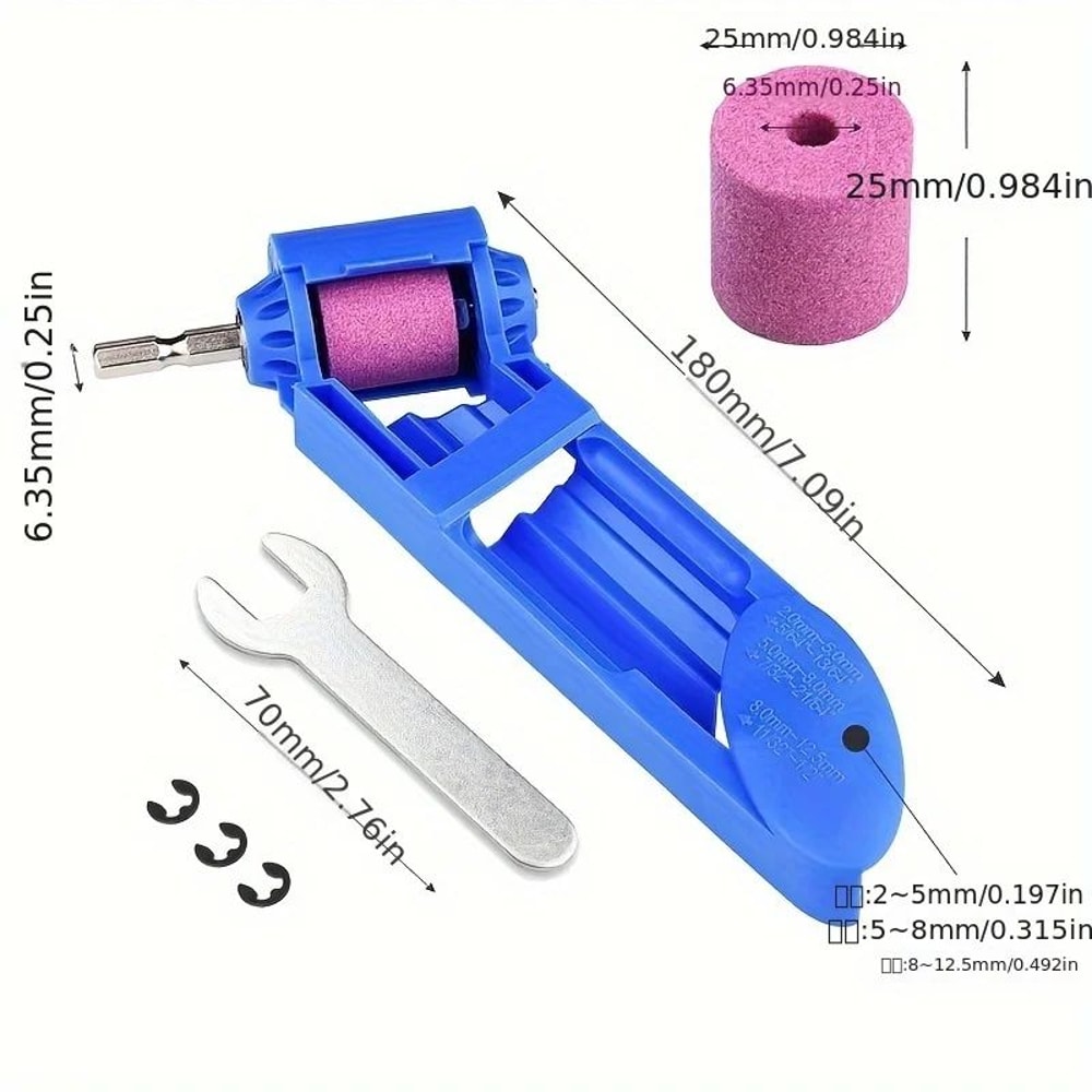 Portable Drill Bit Sharpener With Grinding Wheel Quick Precision Tool For Restoring Sharp Edges 6