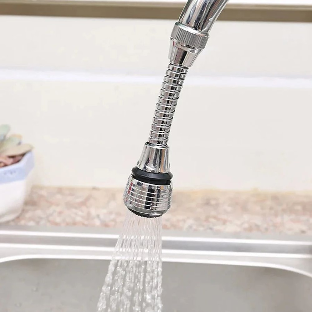 Stainless Steel Rotating Faucet Sprinkler Extender SplashProof Water Saving Kitchen Tap Bubbler 2