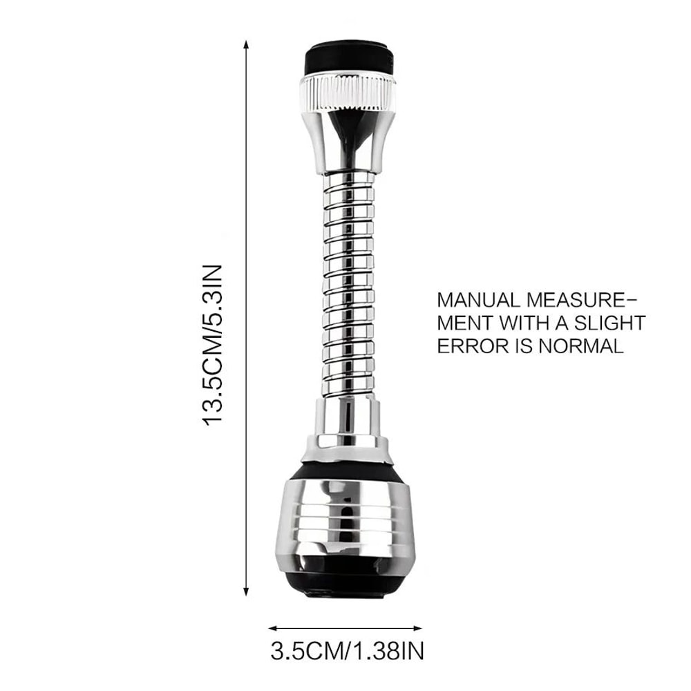 Stainless Steel Rotating Faucet Sprinkler Extender SplashProof Water Saving Kitchen Tap Bubbler 5