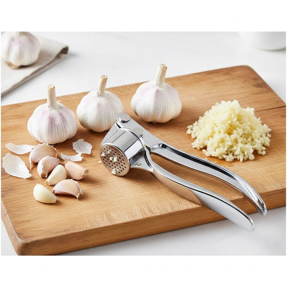 71in Stainless Steel Garlic Press Heavy Duty Ginger Crusher With Easy Squeeze Design 1