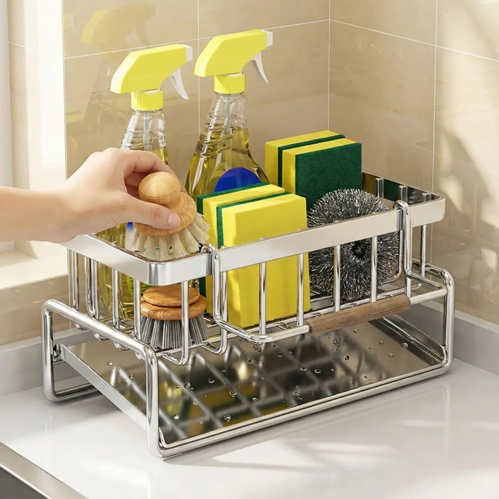 WallMounted Kitchen Spice Rack Organizer MultiLayer Adhesive Storage Shelf NoDrill Installation 0