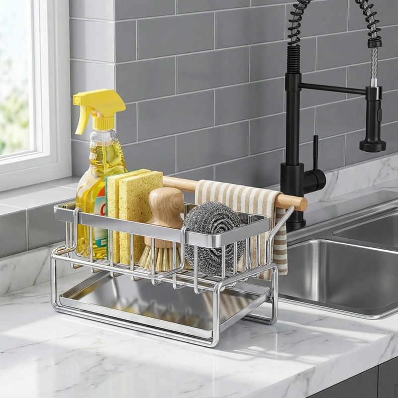 WallMounted Kitchen Spice Rack Organizer MultiLayer Adhesive Storage Shelf NoDrill Installation 2