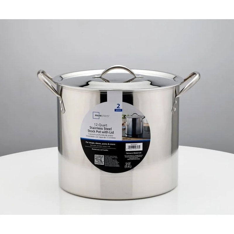 12Quart Stainless Steel Stock Pot With Lid Heavy Duty Cooking Pot With StayCool Handles 3