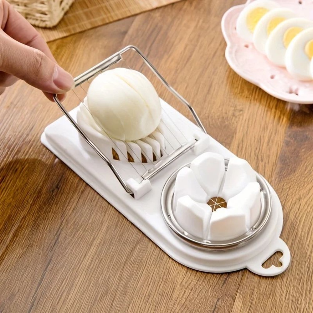 Stainless Steel Egg Slicer Fruit Cutter 2in1 Multifunction Kitchen Cutting Tool 1