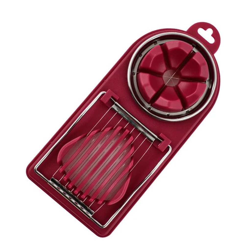 Stainless Steel Egg Slicer Fruit Cutter 2in1 Multifunction Kitchen Cutting Tool 6