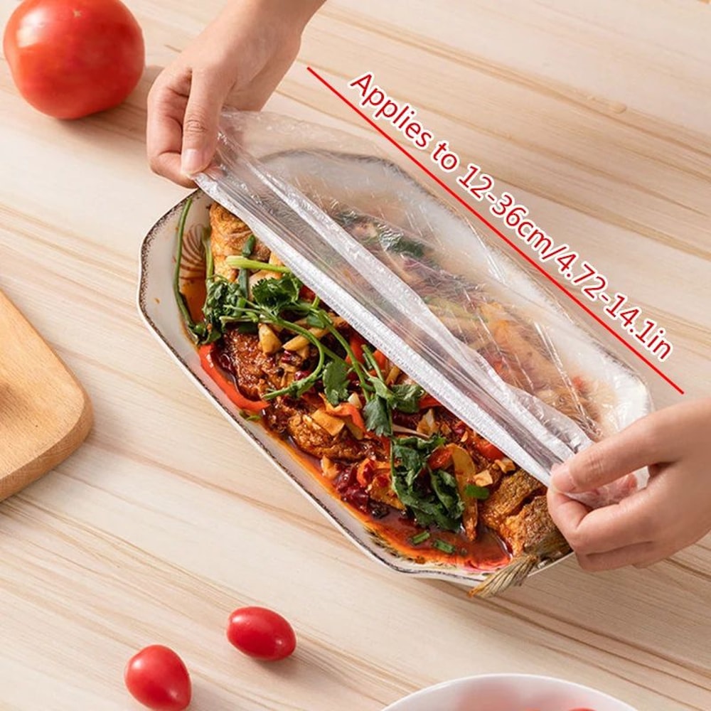 100pcs Disposable Elastic Food Cover Set Stretchable Cling Film Bowl Covers For Fresh Keeping 5