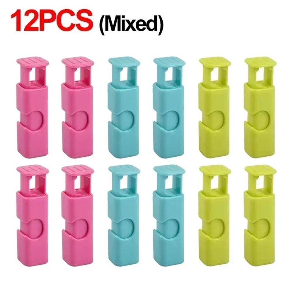 12pcs Reusable Food Bag Sealing Clips Plastic Snack Bag Sealers For Fresh Storage 7