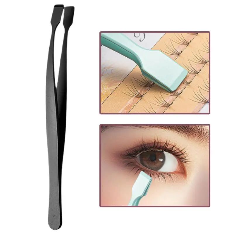 Precision Eyelash Applicator Tweezers NonSlip Stainless Steel Lash Tool For Cluster Strip Lashes 4