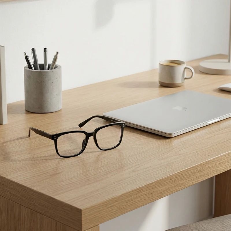 Unisex Transparent Black Frame Glasses Contemporary Campus Style FaceContouring Eyewear 3