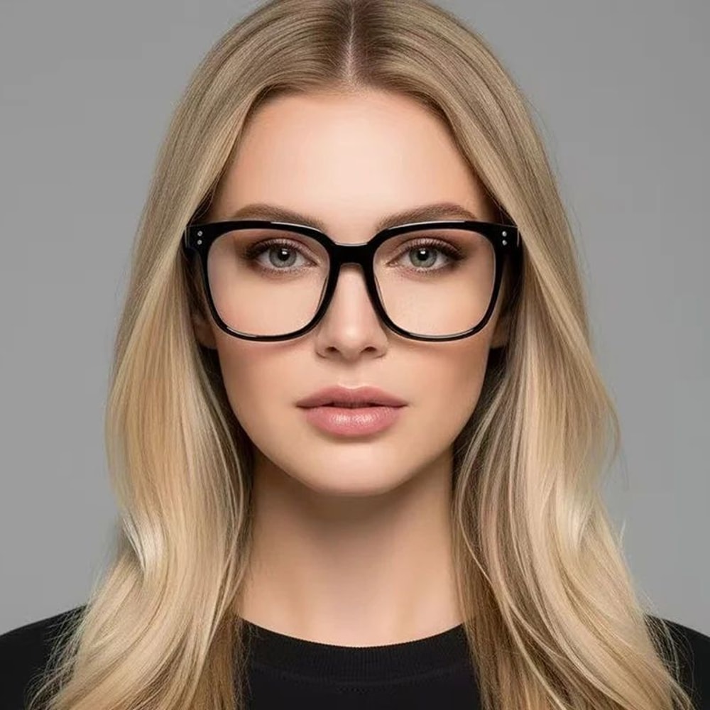 Unisex Transparent Black Frame Glasses Contemporary Campus Style FaceContouring Eyewear 1