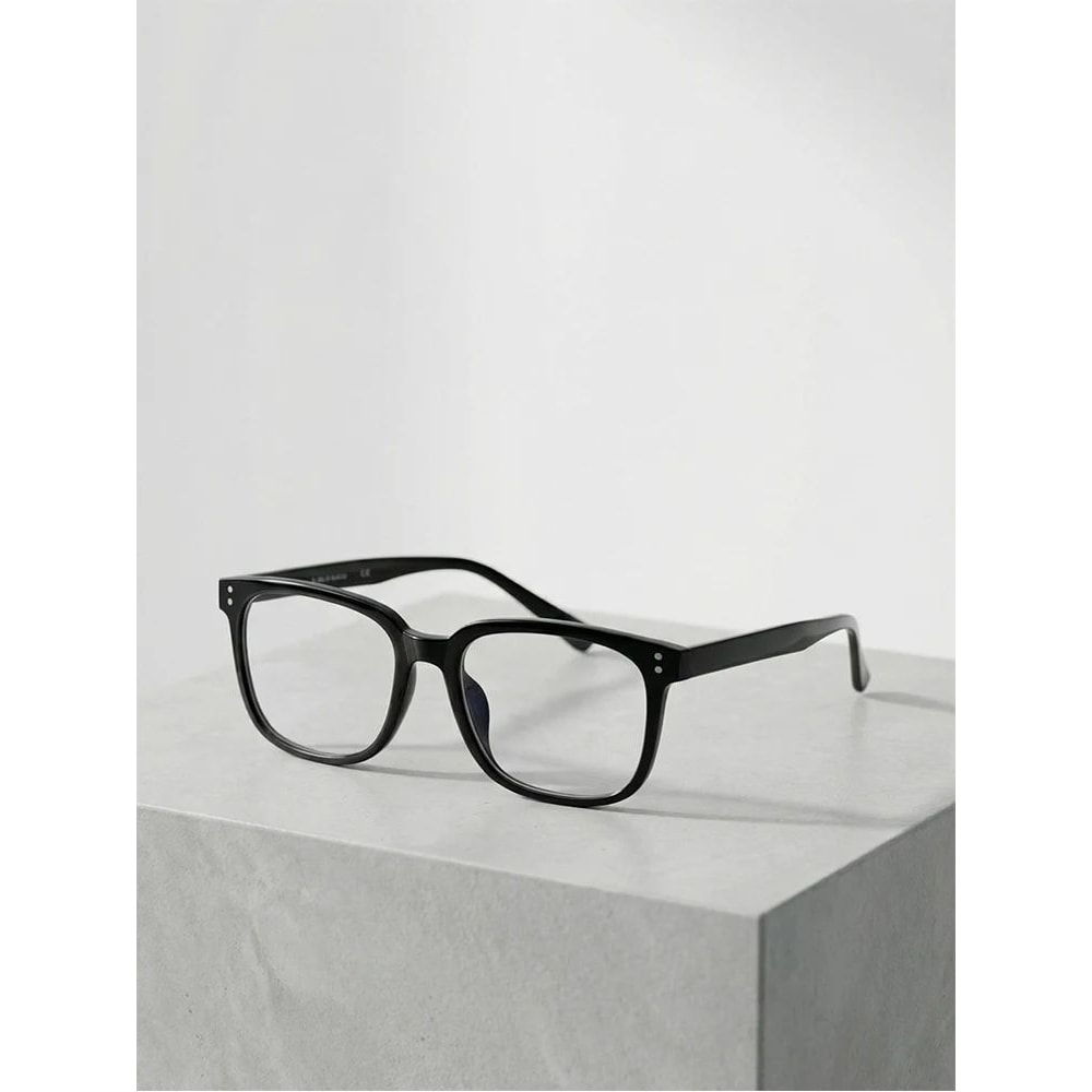 Unisex Transparent Black Frame Glasses Contemporary Campus Style FaceContouring Eyewear 6