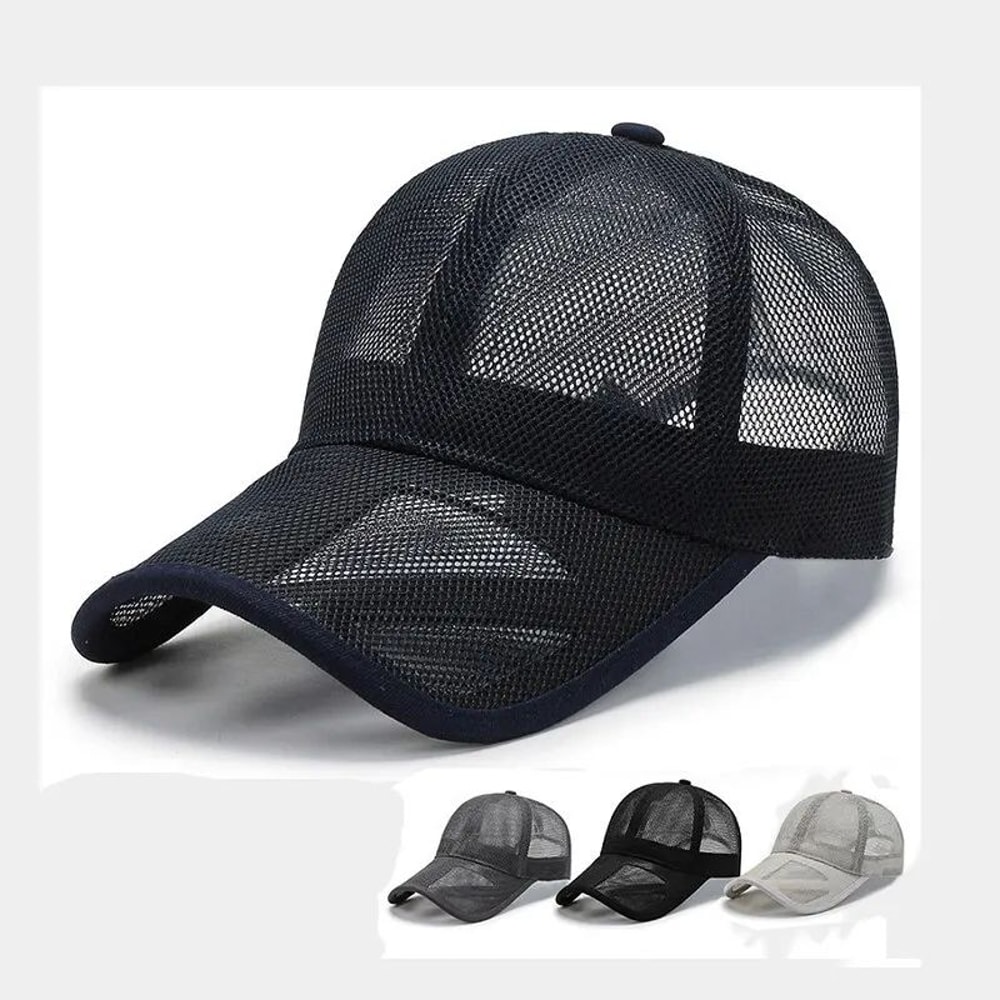 Breathable Mesh Summer Baseball Cap Openwork Sun Protection Hat For Men Women 0