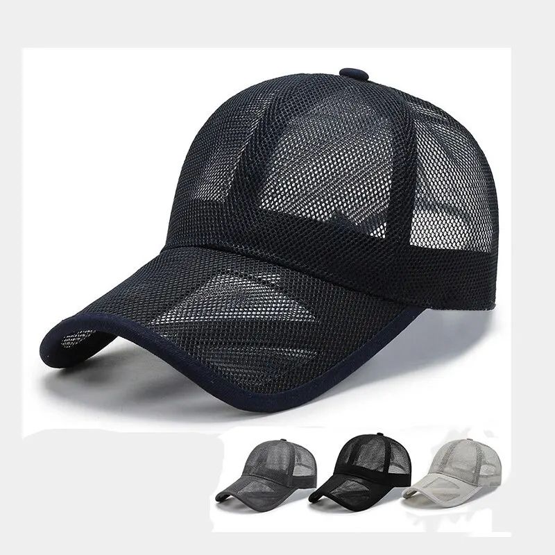 Breathable Mesh Summer Baseball Cap Openwork Sun Protection Hat For Men Women 0