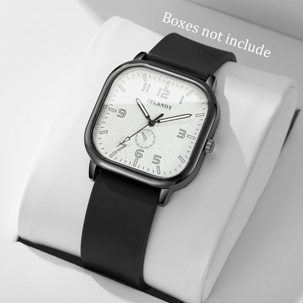 Square Dial Quartz Watch With Silicone Strap Fashion Casual Wristwatch For Women Students 6