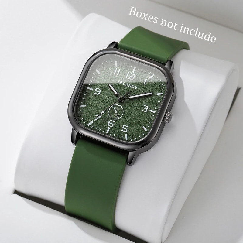 Square Dial Quartz Watch With Silicone Strap Fashion Casual Wristwatch For Women Students 7