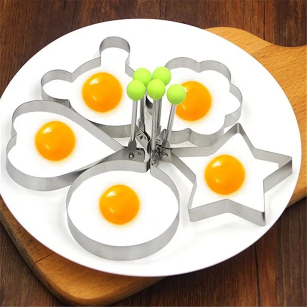HeartShaped Egg Frying Mold Stainless Steel Pancake Egg Ring For Perfect Breakfast Shapes 0