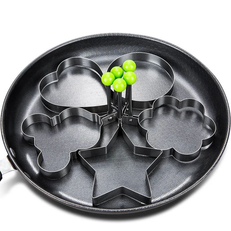 HeartShaped Egg Frying Mold Stainless Steel Pancake Egg Ring For Perfect Breakfast Shapes 4