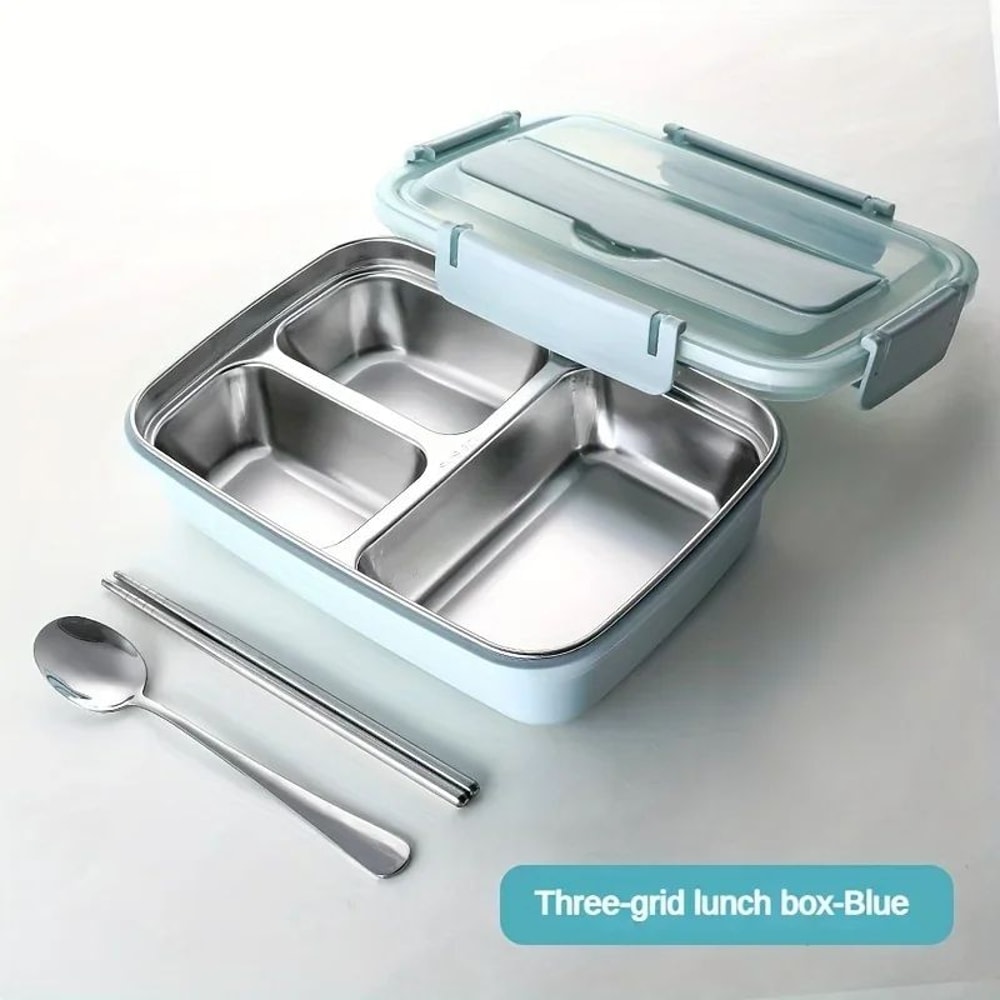 LeakProof Stainless Steel Bento Lunch Box 34 Compartment Food Container For Work School 6