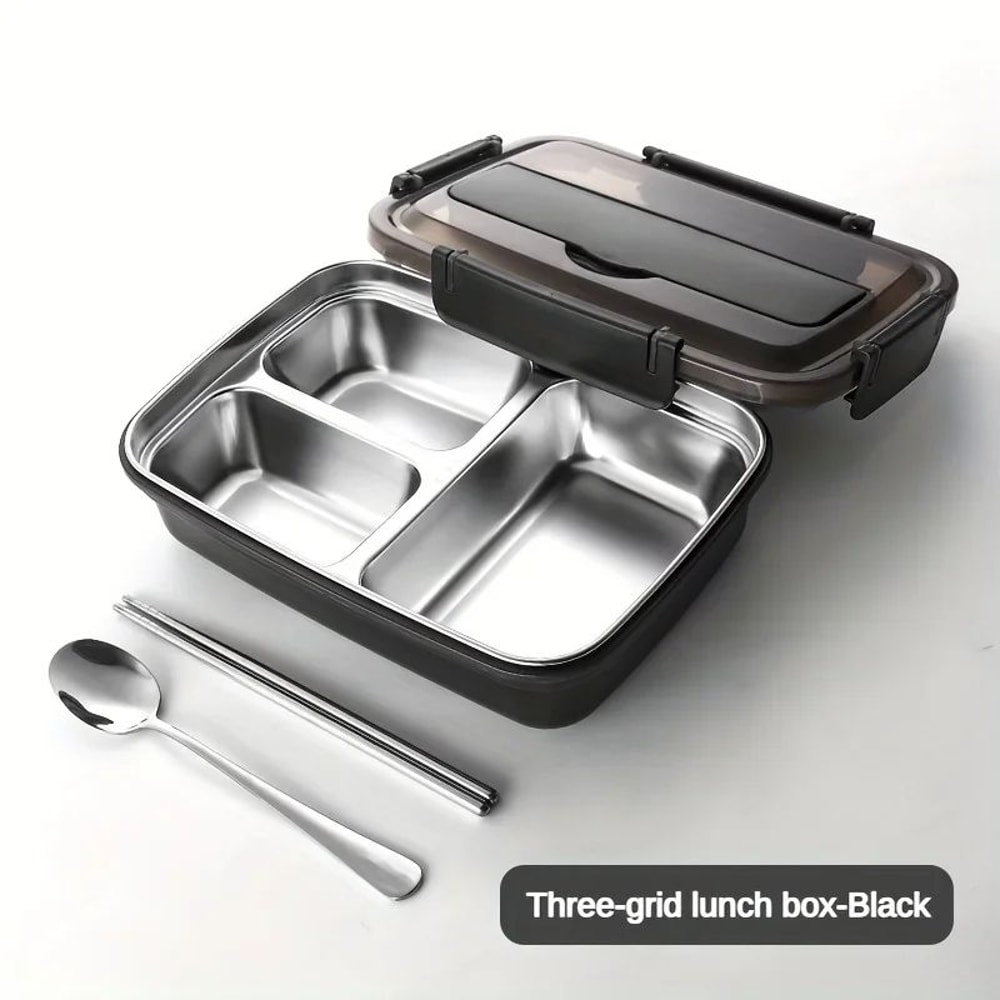 LeakProof Stainless Steel Bento Lunch Box 34 Compartment Food Container For Work School 9