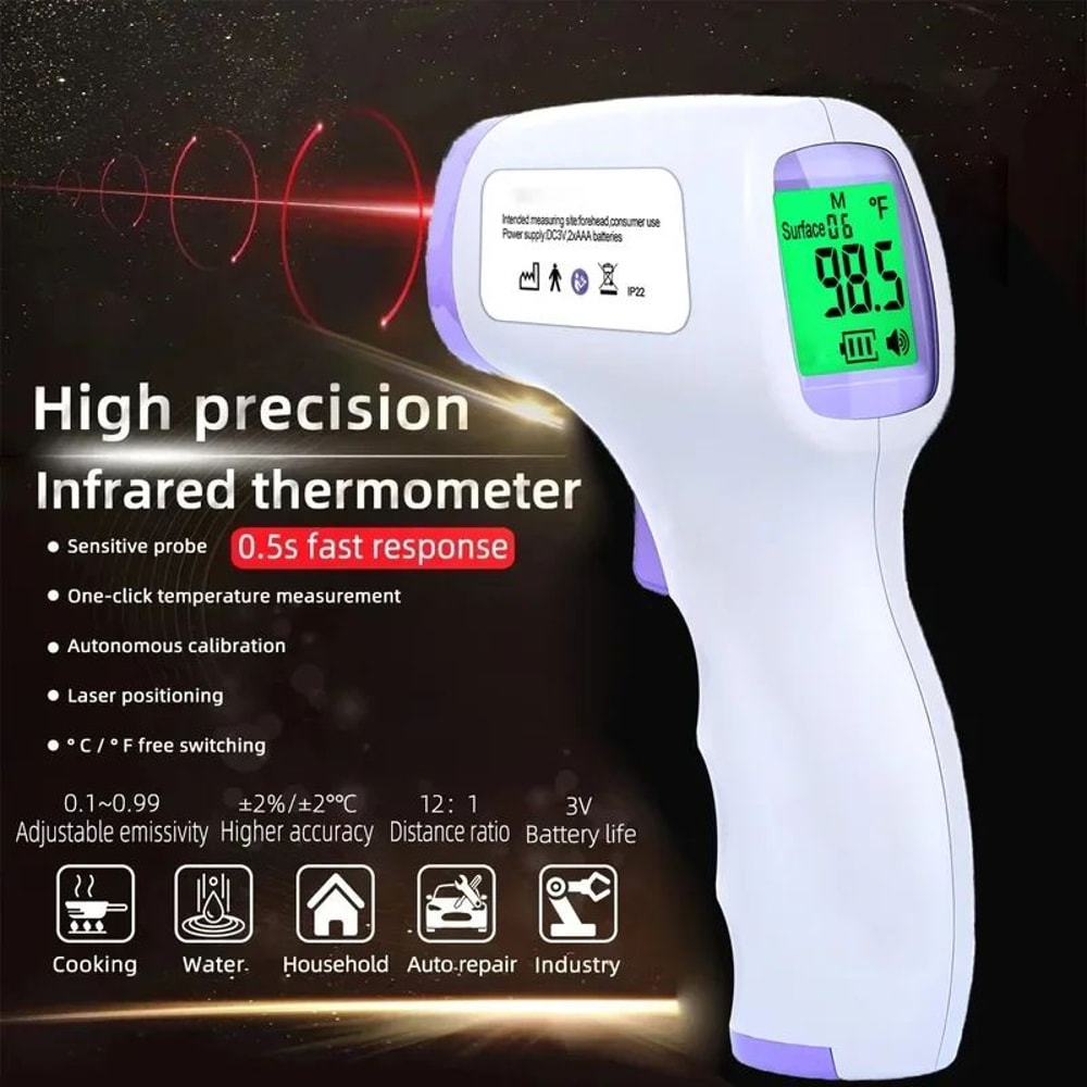 NonContact Digital Thermometer Infrared Temperature Gun For Home Surface Use 5