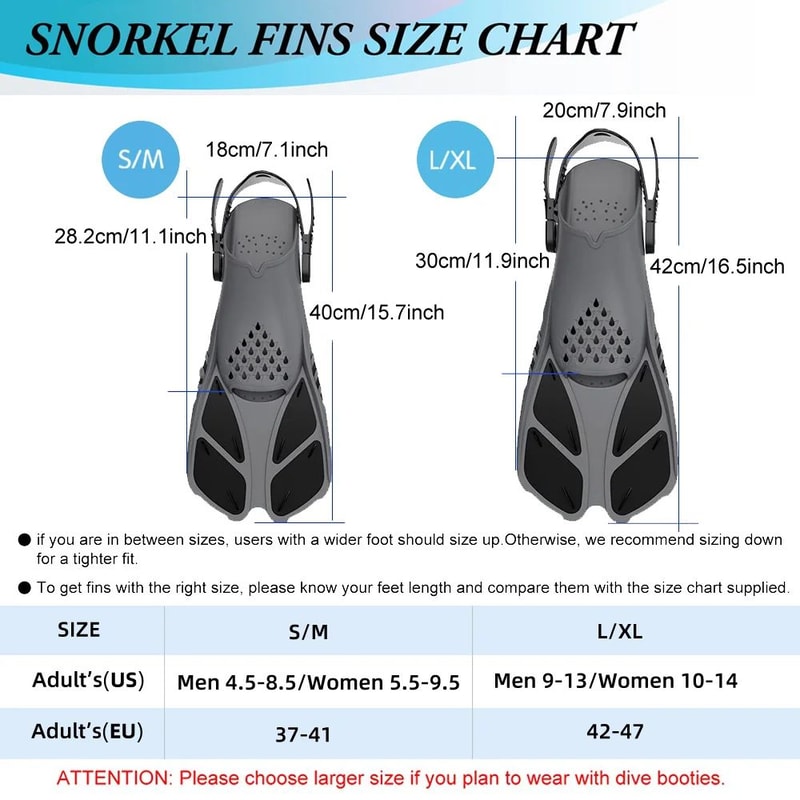Adjustable Snorkel Fins Adult Short Silicone Open Heel Swim Flippers For Scuba Diving Travel 4