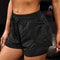Womens 2in1 Elastic Sports Shorts With Pockets High Waist Yoga Running Training Shorts 2
