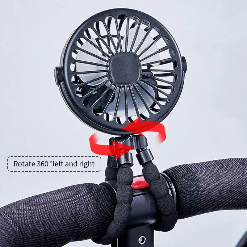 FlexiCool Octopus Stroller Fan Portable USB Mini Fan With Phone Holder Flexible Tripod Grip 2