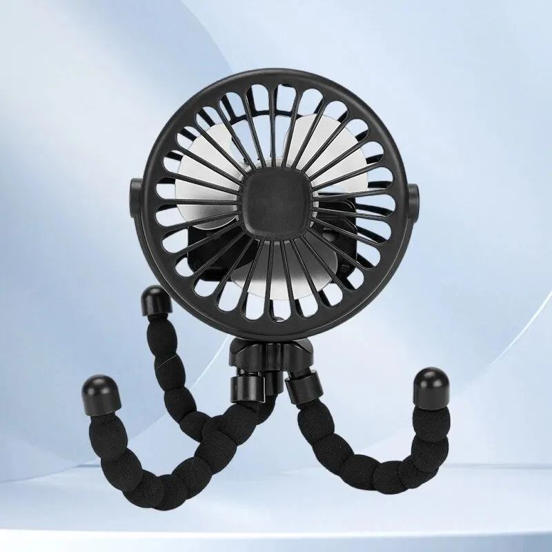 FlexiCool Octopus Stroller Fan Portable USB Mini Fan With Phone Holder Flexible Tripod Grip 4