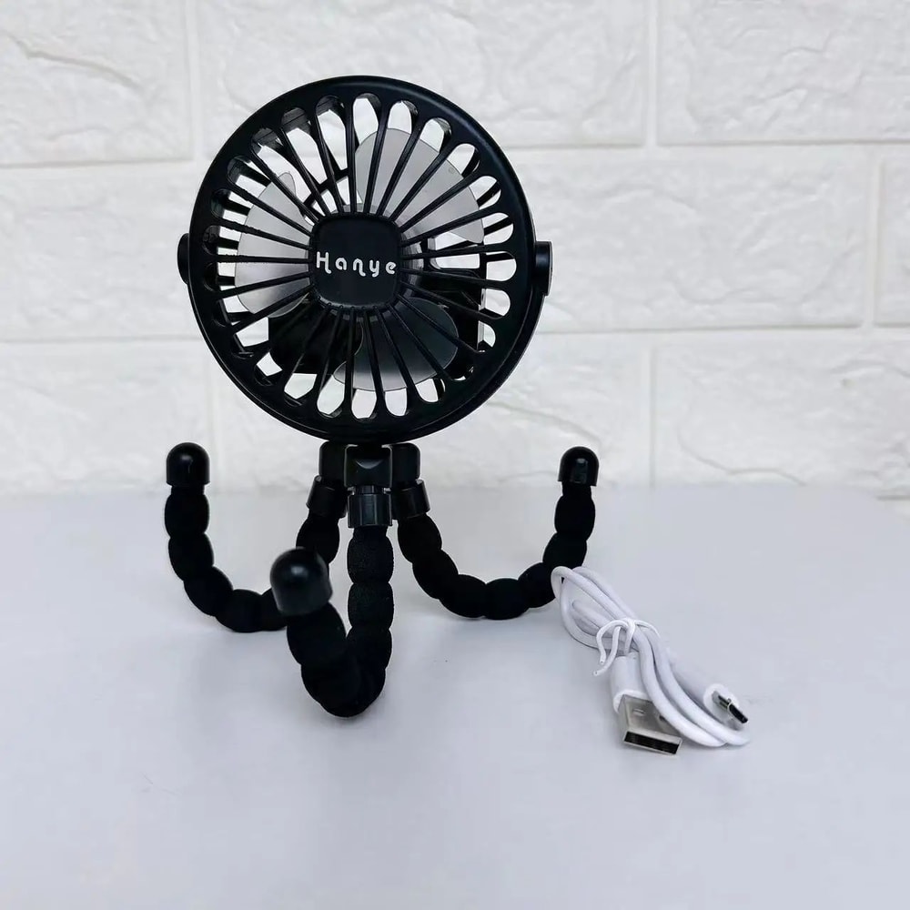 FlexiCool Octopus Stroller Fan Portable USB Mini Fan With Phone Holder Flexible Tripod Grip 6