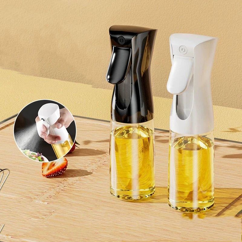 MistChef Glass Oil Spray Bottle Refillable Olive Oil Sprayer For Cooking BBQ Healthy Portion Cont