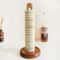 WoodElegance FreeStanding Tissue Holder Solid Wood NonSlip Paper Roll Napkin Organizer Rack 0