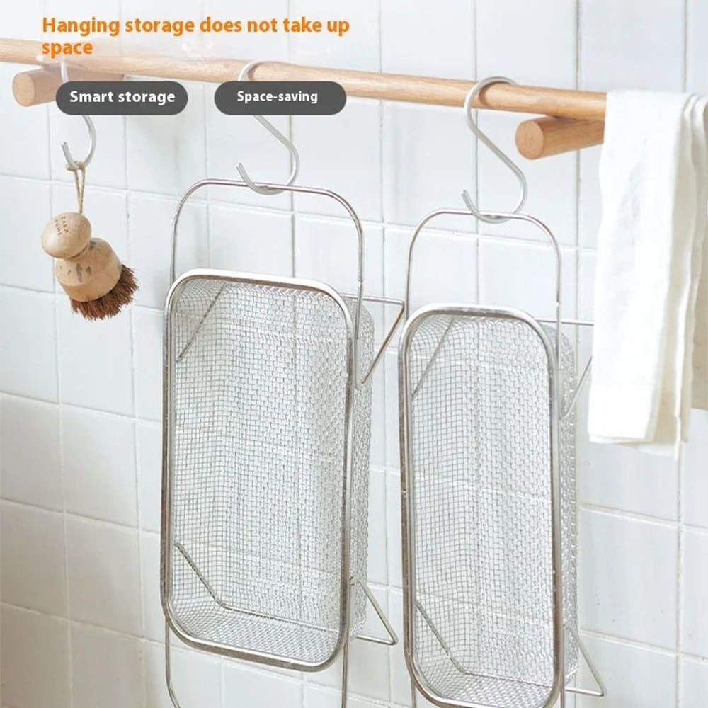FlexiDrain Stainless Steel Expandable Sink Basket Retractable Vegetable Washer Dish Drying Rack 3