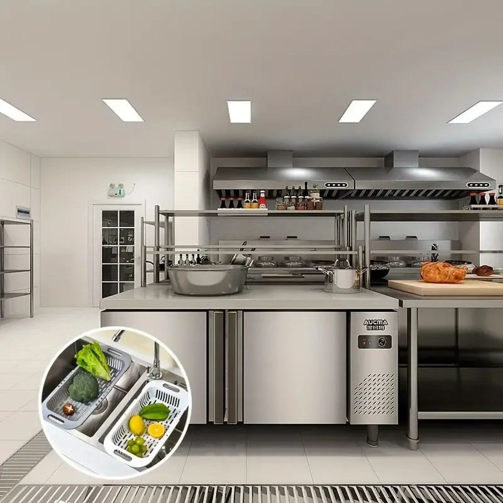 FlexiSink 3in1 Expandable Drain Basket Adjustable Kitchen Sink Storage Vegetable Washer Dish Rack 5