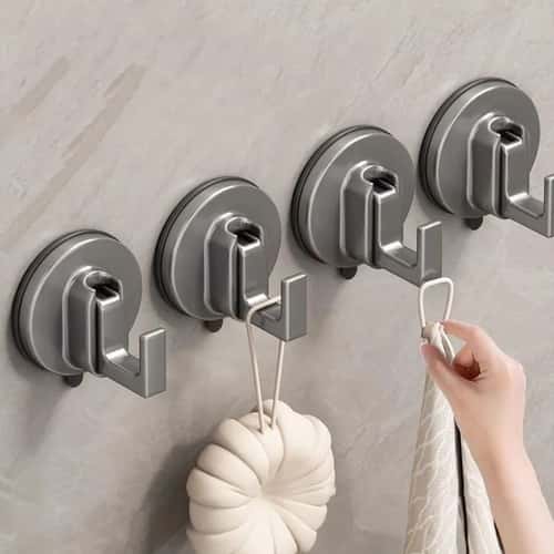 GripHold Reusable Suction Cup Hooks – Waterproof Punch-Free ABS Wall Hangers for Kitchen & Bathroom