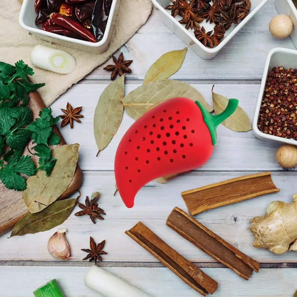 SpicePod Chili Silicone Infuser Creative Herb Seasoning Filter For Soup Stew Cooking 0