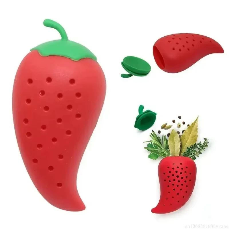 SpicePod Chili Silicone Infuser Creative Herb Seasoning Filter For Soup Stew Cooking 4