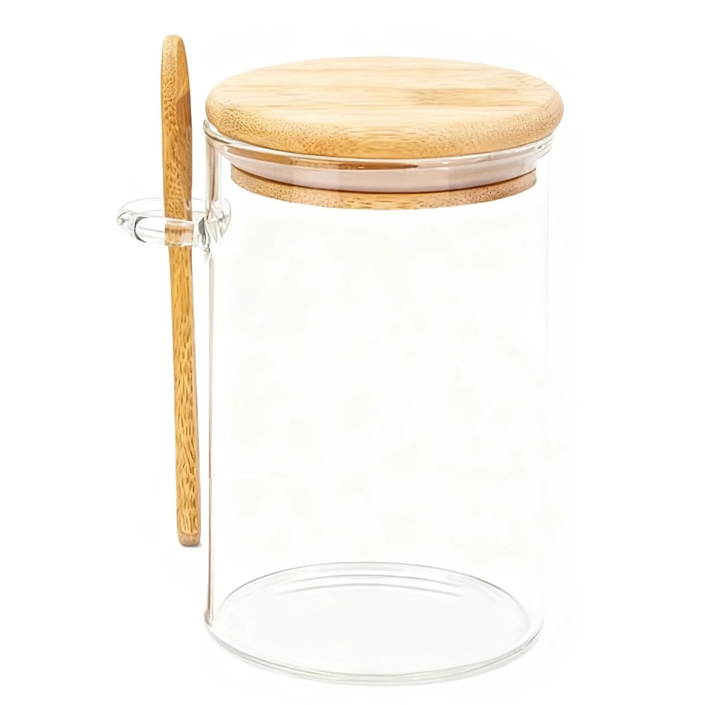 FreshSeal Borosilicate Glass Storage Jar Set Airtight Canister With Spoon For Coffee Tea Pantry O 7