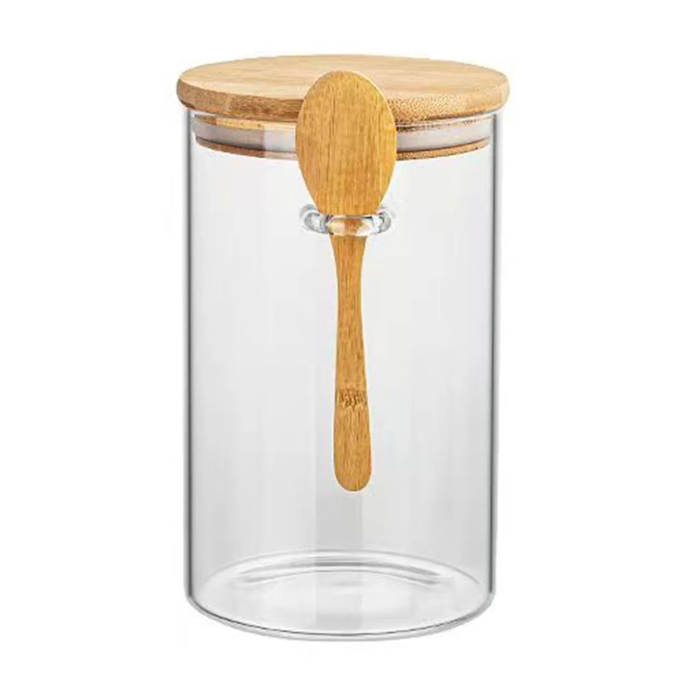 FreshSeal Borosilicate Glass Storage Jar Set Airtight Canister With Spoon For Coffee Tea Pantry O 11