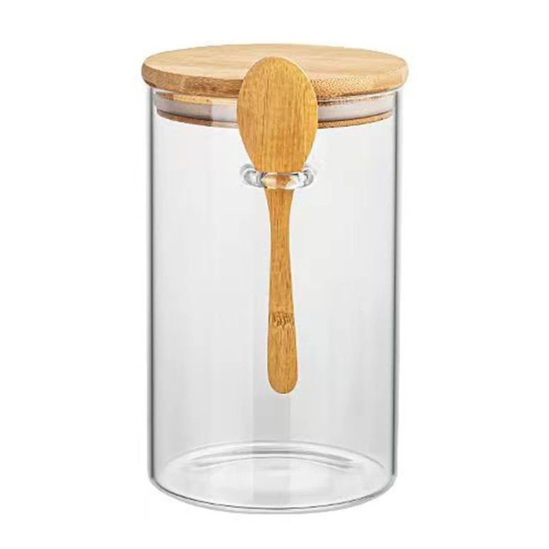 FreshSeal Borosilicate Glass Storage Jar Set Airtight Canister With Spoon For Coffee Tea Pantry O 11