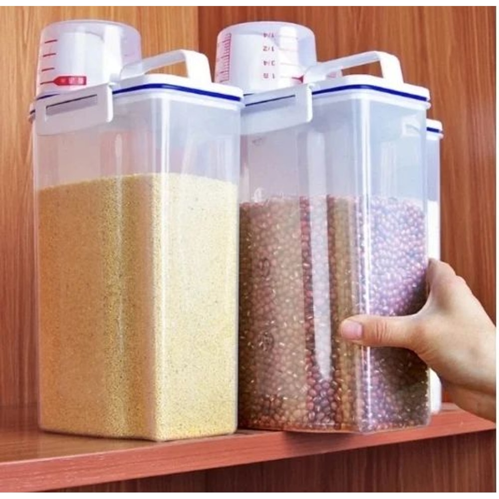 GrainGuard Airtight Storage Container Large PP Rice Cereal Dispenser With Measuring Cup 6