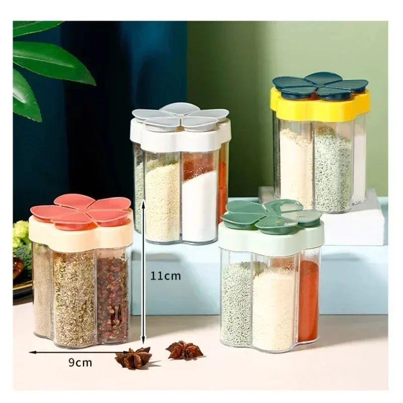 SpiceGo 5in1 Portable Seasoning Jar Compact MultiCompartment Spice Organizer For Kitchen Camping 2
