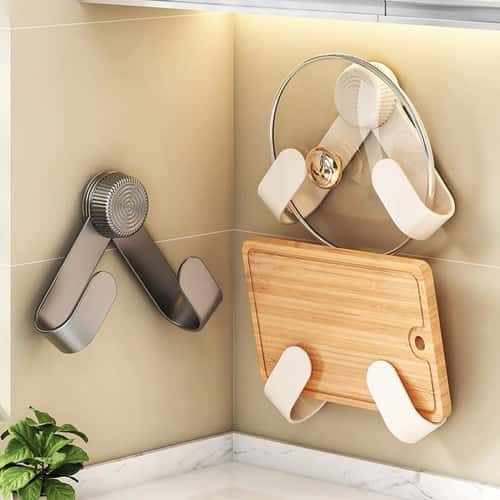 WallNest No-Drill Pot Lid & Cutting Board Holder – Multi-Purpose Kitchen Organizer Rack