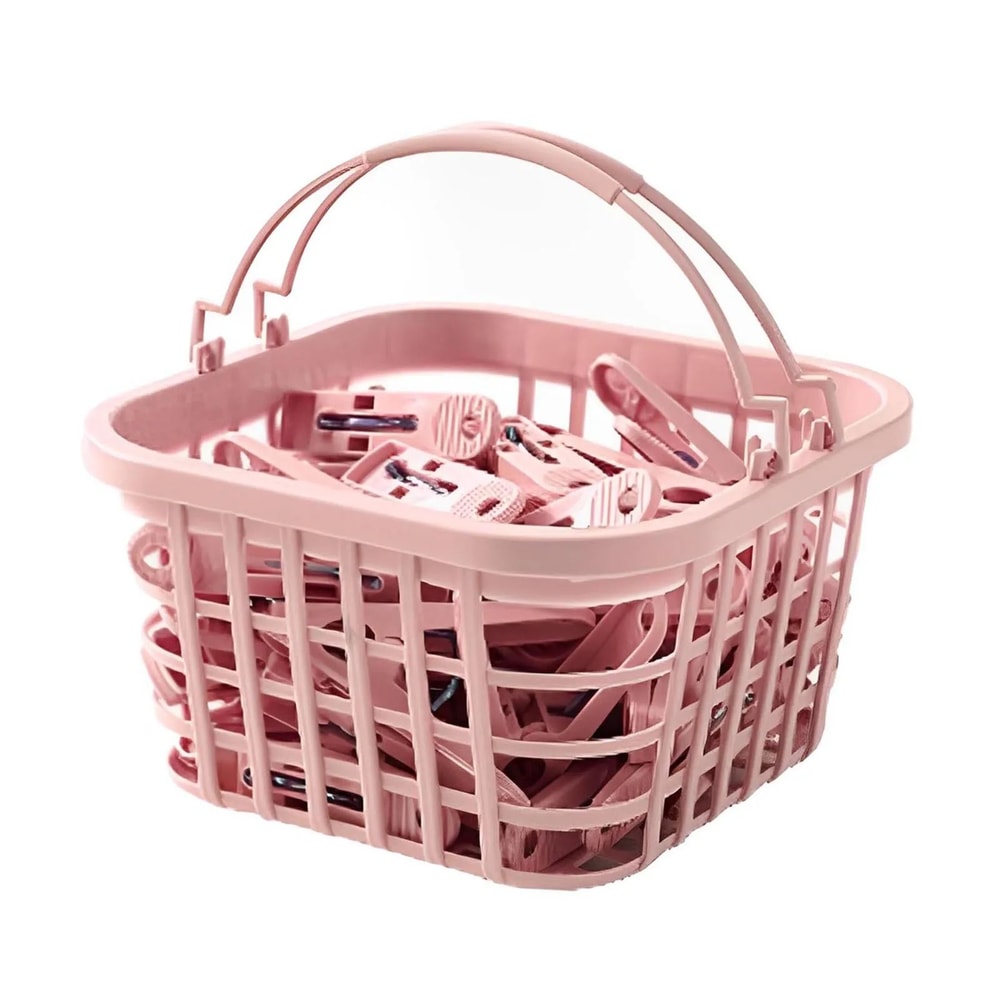 30pcs Windproof Laundry Clips Set With Storage Basket Heavy Duty AntiSlip Clothes Pins For Indoor 7