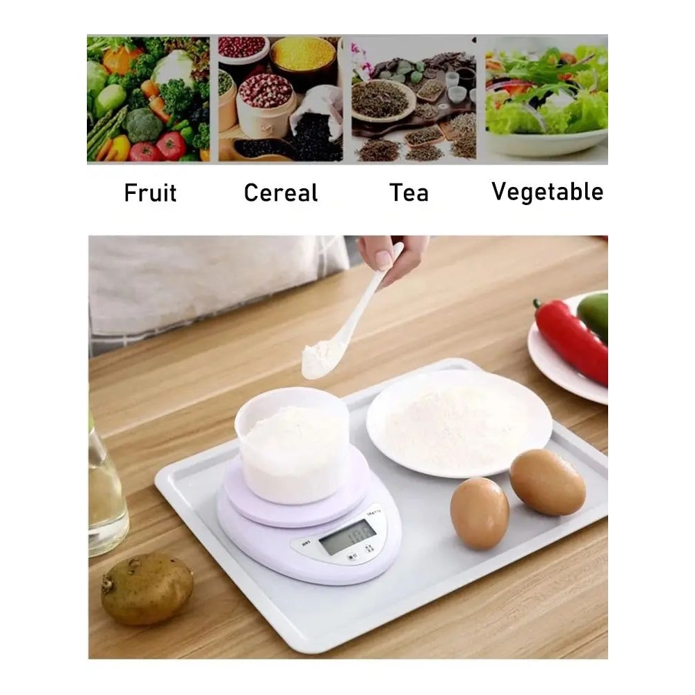11 Lb High Precision Digital Kitchen Scale Portable LED Food Weighing Scale For Cooking Baking Me 3