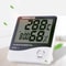 HTC1HTC2 Digital Thermometer Hygrometer Indoor Outdoor Temperature Humidity Monitor With Clock 0