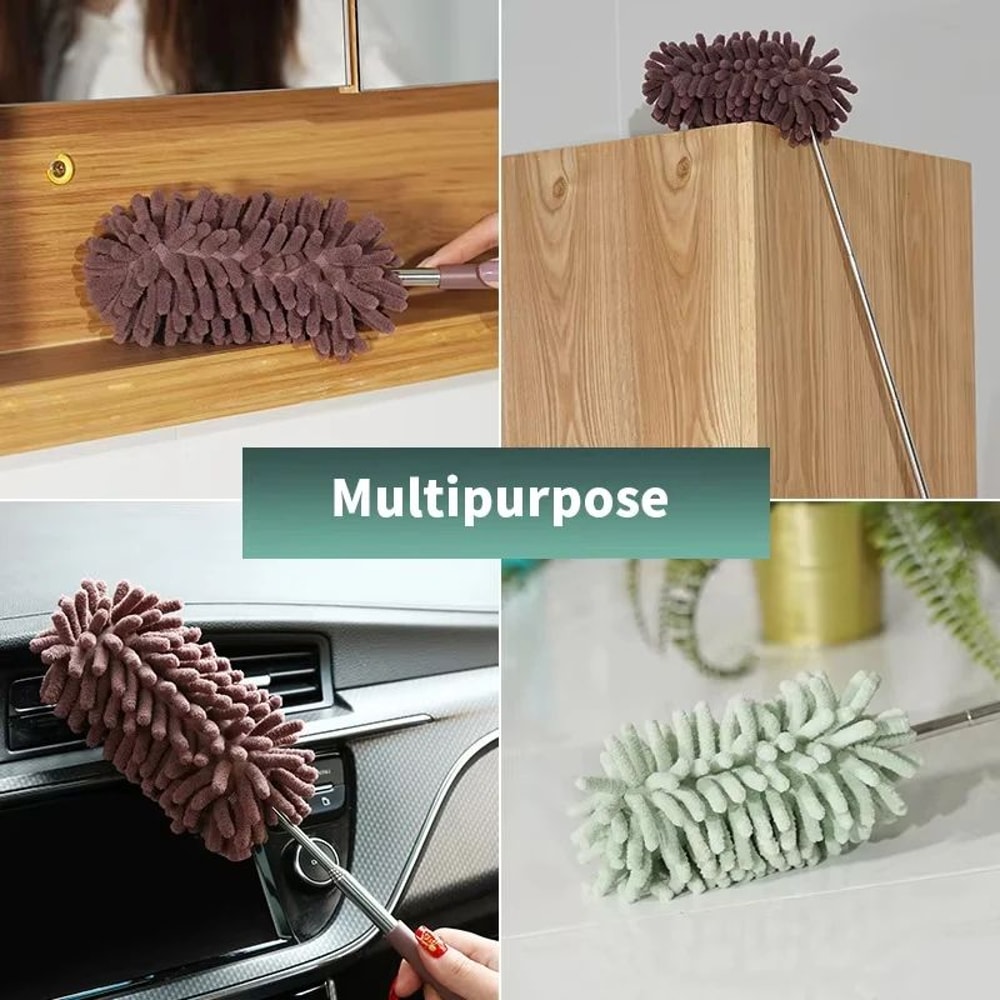 Telescopic Flexible Duster Brush Extendable Stainless Steel Dust Cleaner For Home Car Interior 2