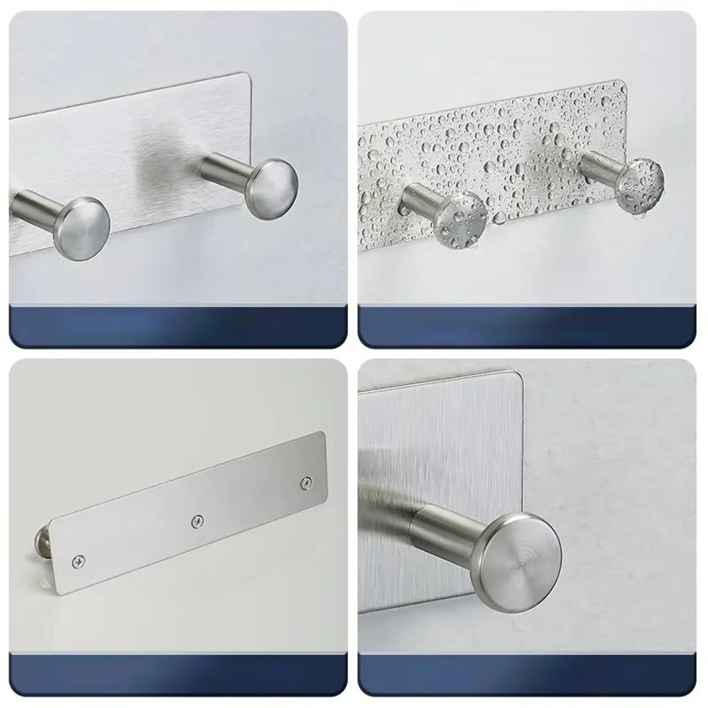 Heavy Duty Adhesive Towel Hooks Waterproof Stainless Steel Wall Hooks For Bathroom Kitchen 4