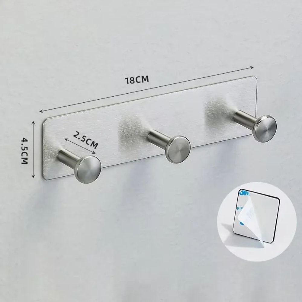 Heavy Duty Adhesive Towel Hooks Waterproof Stainless Steel Wall Hooks For Bathroom Kitchen 8