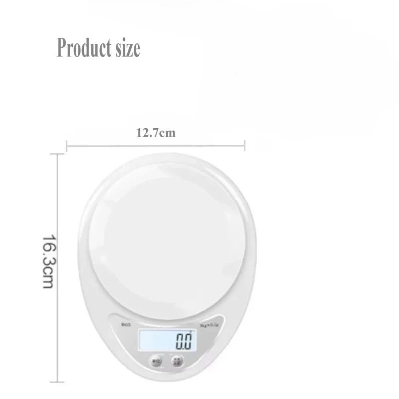 11 Lb Digital Kitchen Scale With Tray Portable LED Food Weighing Scale For Cooking Baking 5